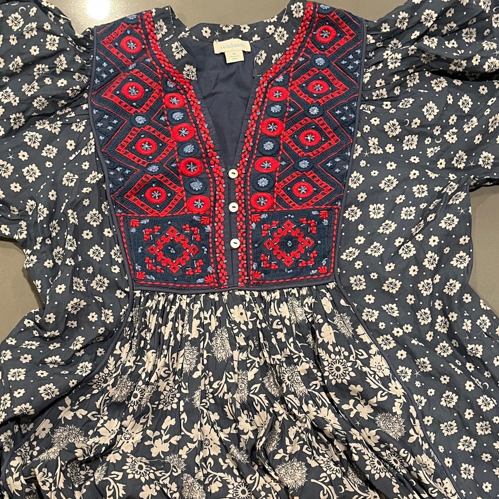 Sundance Blue and Red Floral Dress - Picture 4 of 16